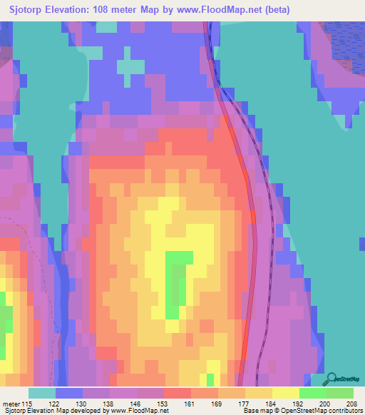 Sjotorp,Sweden Elevation Map