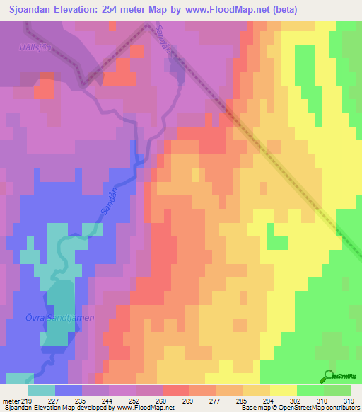 Sjoandan,Sweden Elevation Map