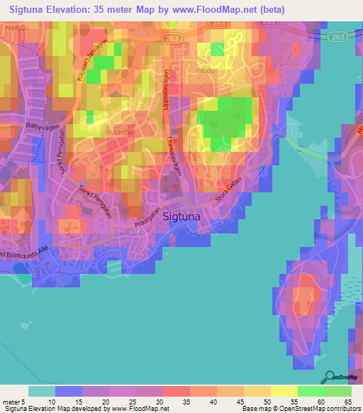 Sigtuna,Sweden Elevation Map