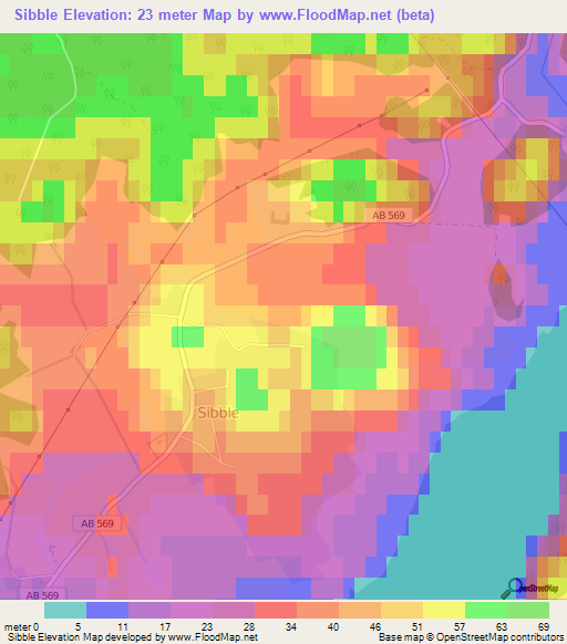 Sibble,Sweden Elevation Map