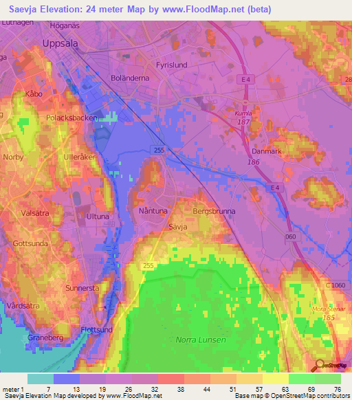 Saevja,Sweden Elevation Map