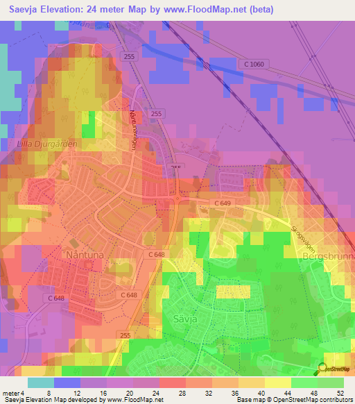 Saevja,Sweden Elevation Map