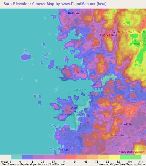 Saro,Sweden Elevation Map