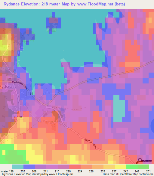 Rydsnas,Sweden Elevation Map