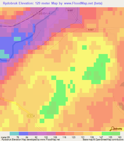 Rydobruk,Sweden Elevation Map