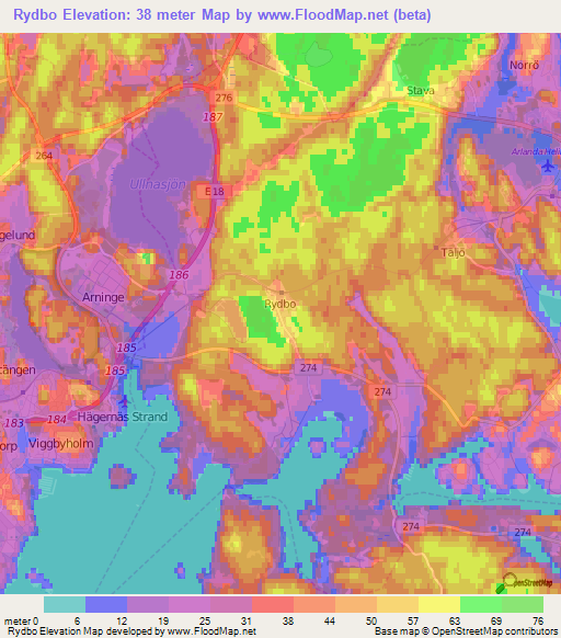 Rydbo,Sweden Elevation Map