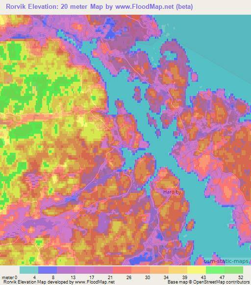 Rorvik,Sweden Elevation Map