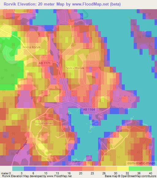 Rorvik,Sweden Elevation Map