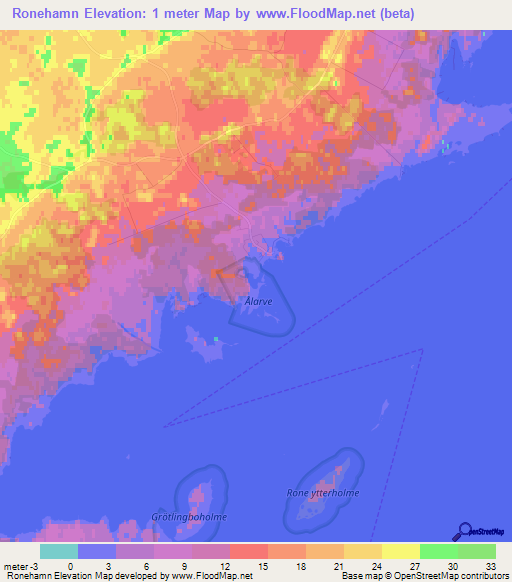 Ronehamn,Sweden Elevation Map