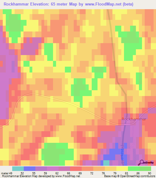 Rockhammar,Sweden Elevation Map