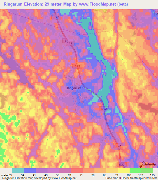 Ringarum,Sweden Elevation Map