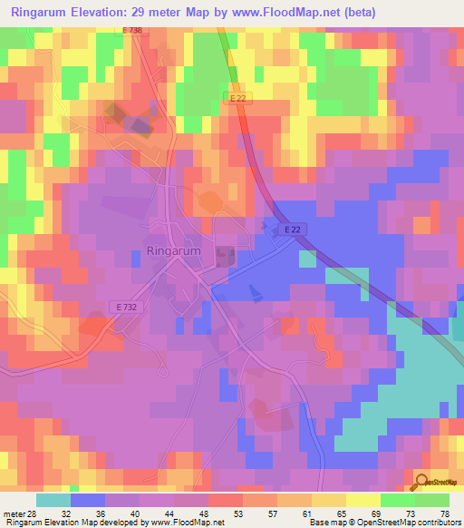 Ringarum,Sweden Elevation Map