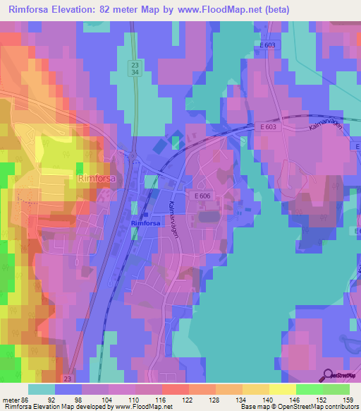 Rimforsa,Sweden Elevation Map