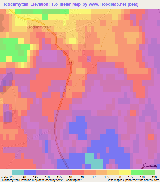 Riddarhyttan,Sweden Elevation Map