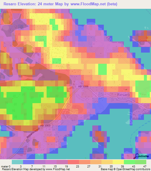 Resaro,Sweden Elevation Map