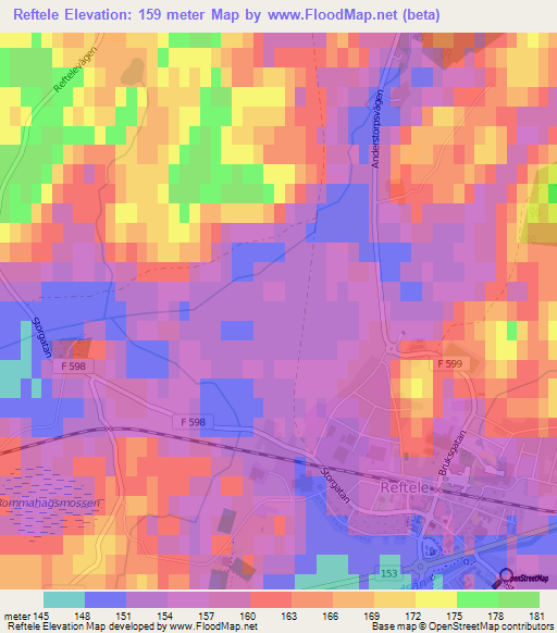 Reftele,Sweden Elevation Map