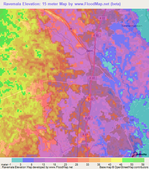 Ravemala,Sweden Elevation Map