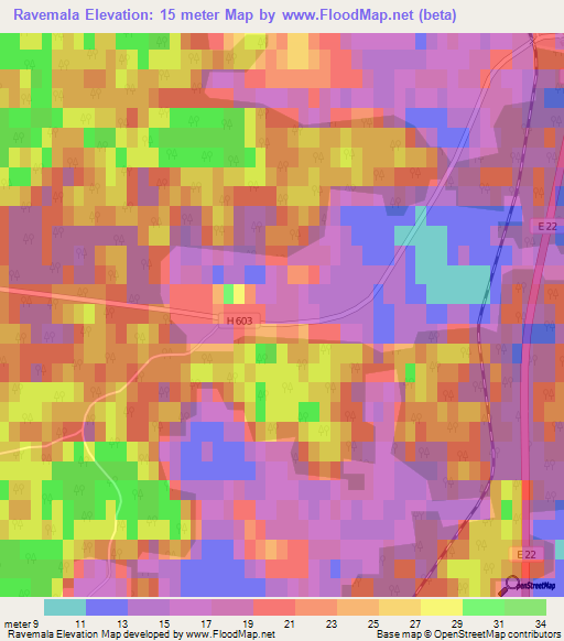 Ravemala,Sweden Elevation Map