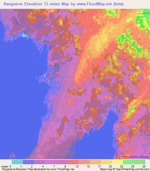 Rangsarve,Sweden Elevation Map