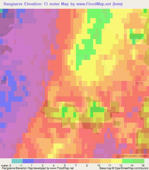 Rangsarve,Sweden Elevation Map