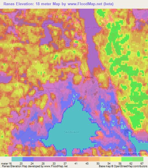 Ranas,Sweden Elevation Map