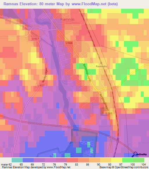 Ramnas,Sweden Elevation Map