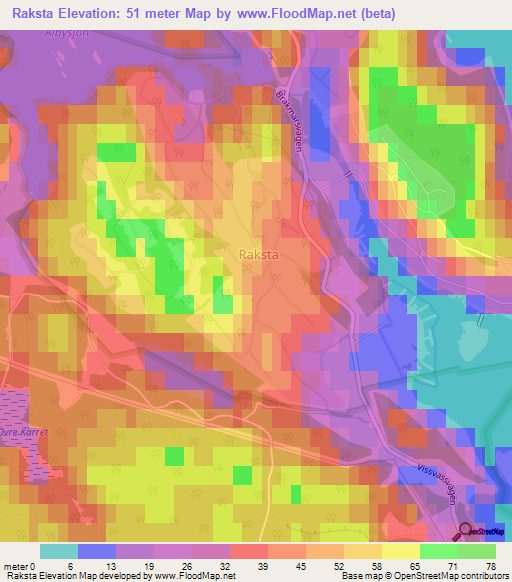 Raksta,Sweden Elevation Map