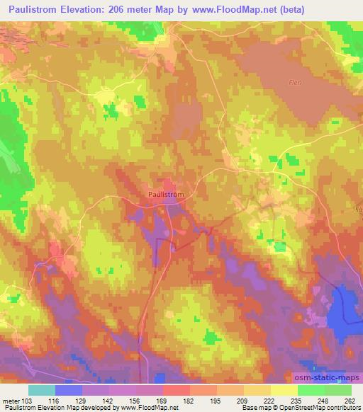 Paulistrom,Sweden Elevation Map