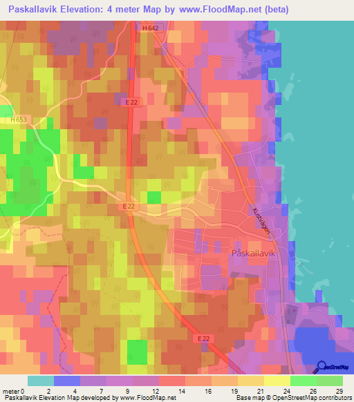 Paskallavik,Sweden Elevation Map