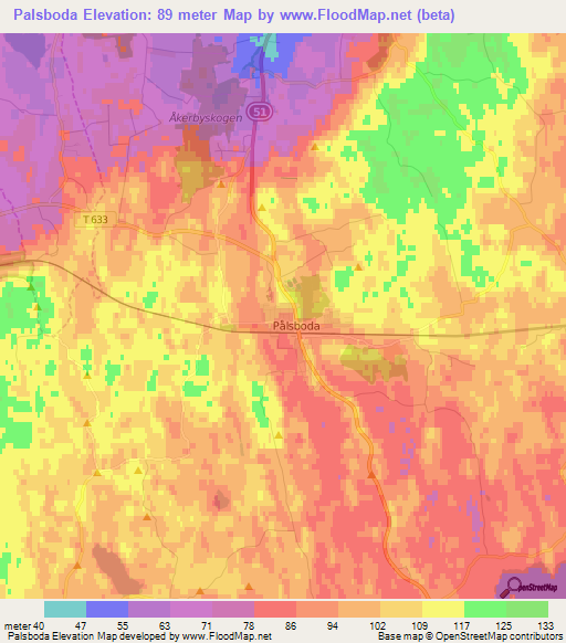 Palsboda,Sweden Elevation Map