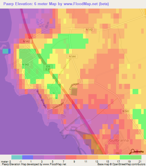 Paarp,Sweden Elevation Map