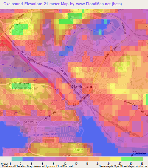 Oxelosund,Sweden Elevation Map