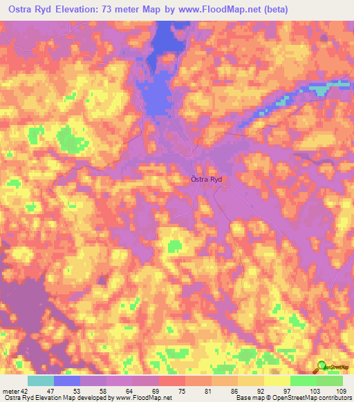 Ostra Ryd,Sweden Elevation Map