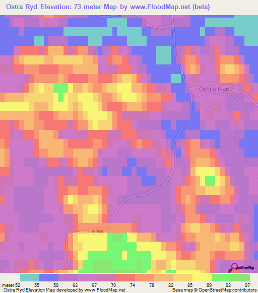 Ostra Ryd,Sweden Elevation Map