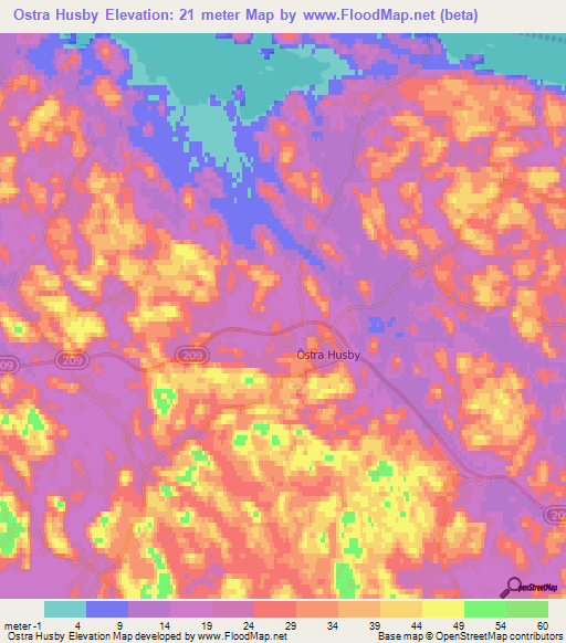 Ostra Husby,Sweden Elevation Map