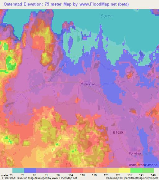 Osterstad,Sweden Elevation Map