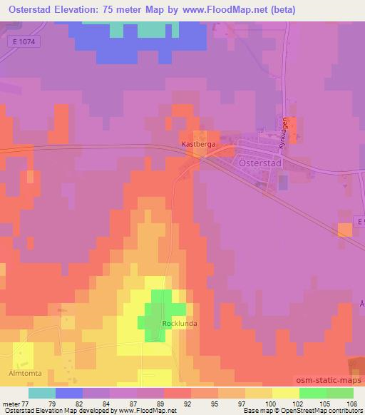 Osterstad,Sweden Elevation Map