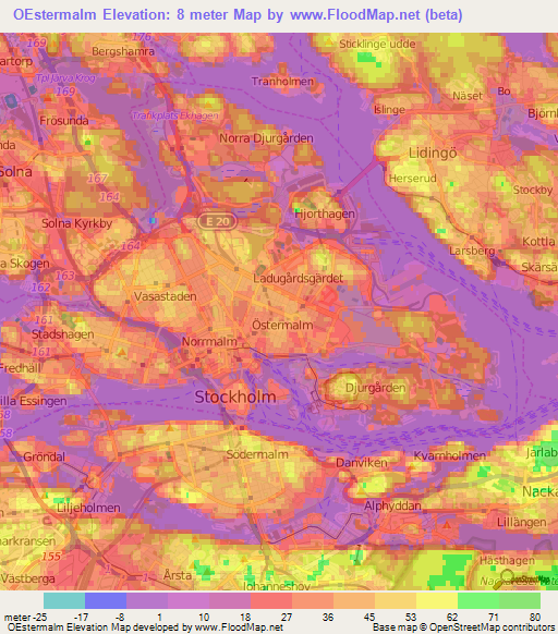 OEstermalm,Sweden Elevation Map