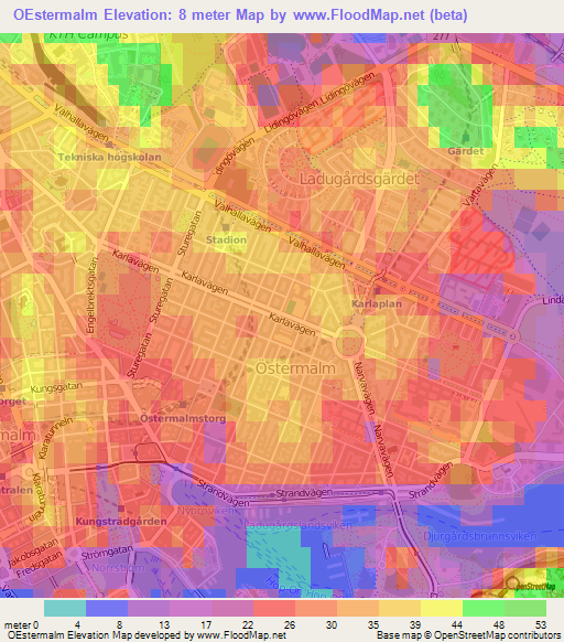 OEstermalm,Sweden Elevation Map