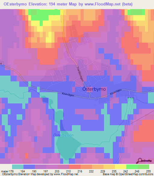 OEsterbymo,Sweden Elevation Map