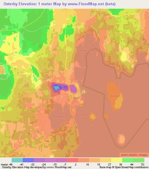 Osterby,Sweden Elevation Map