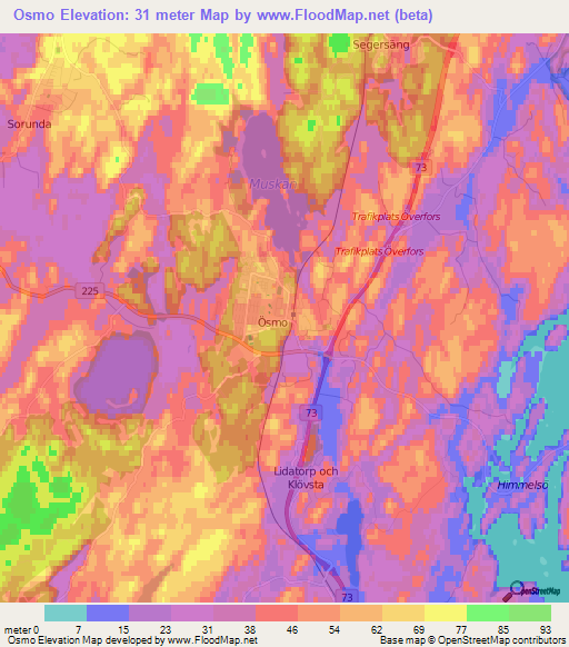 Osmo,Sweden Elevation Map