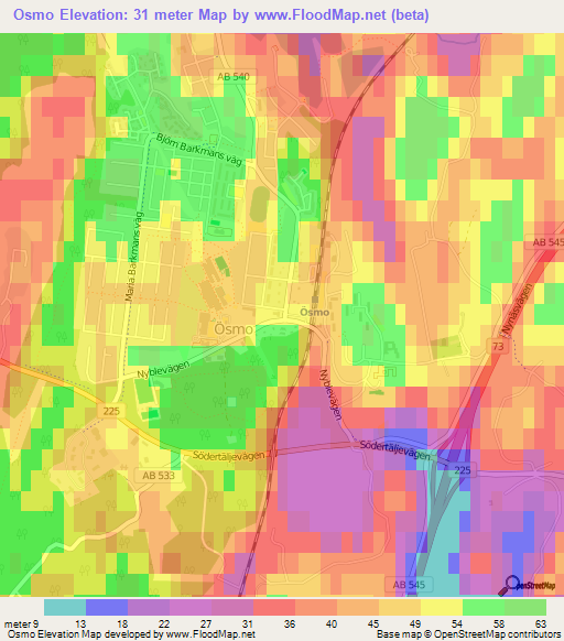 Osmo,Sweden Elevation Map