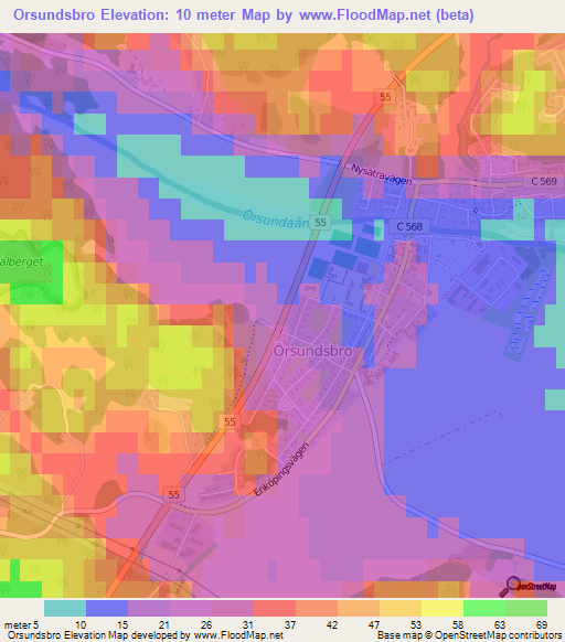 Orsundsbro,Sweden Elevation Map