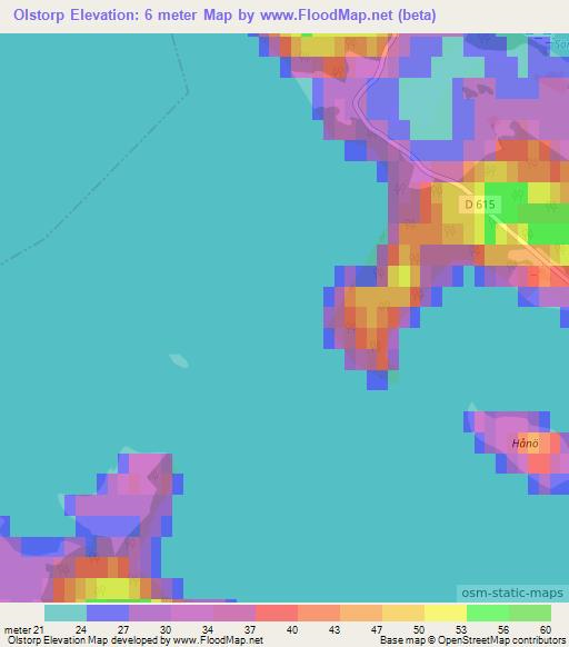 Olstorp,Sweden Elevation Map