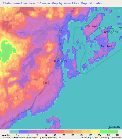 Olshammar,Sweden Elevation Map