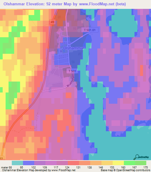 Olshammar,Sweden Elevation Map