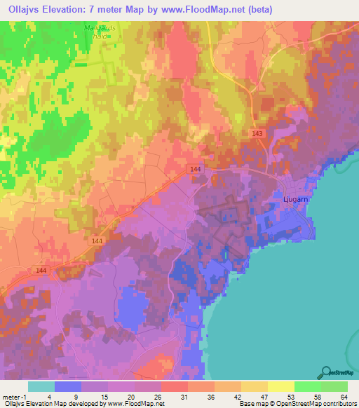 Ollajvs,Sweden Elevation Map