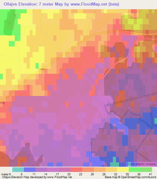 Ollajvs,Sweden Elevation Map