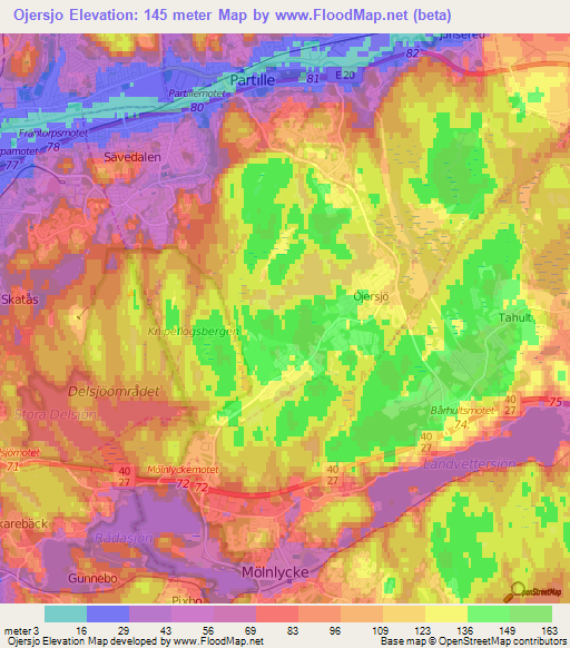 Ojersjo,Sweden Elevation Map